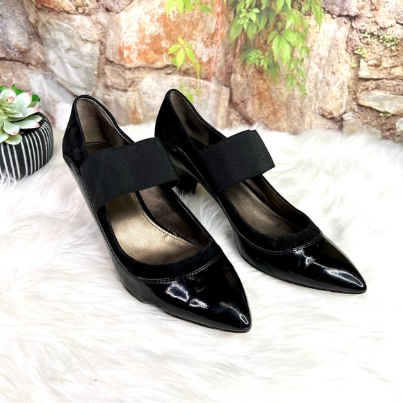 CIRCA JOAN & DAVID Black Vegan Leather Adelina Style Pumps, 11M - Picture 5 of 8